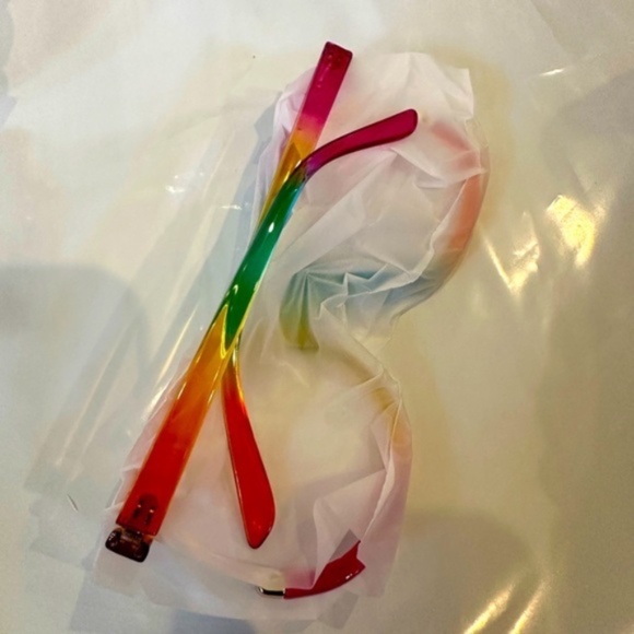 New Women Oversize Frame Rainbow Glasses Blue Light Blocking - Picture 12 of 16